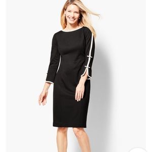 Talbots Bow Sleeve Refined Ponte Sheath Dress